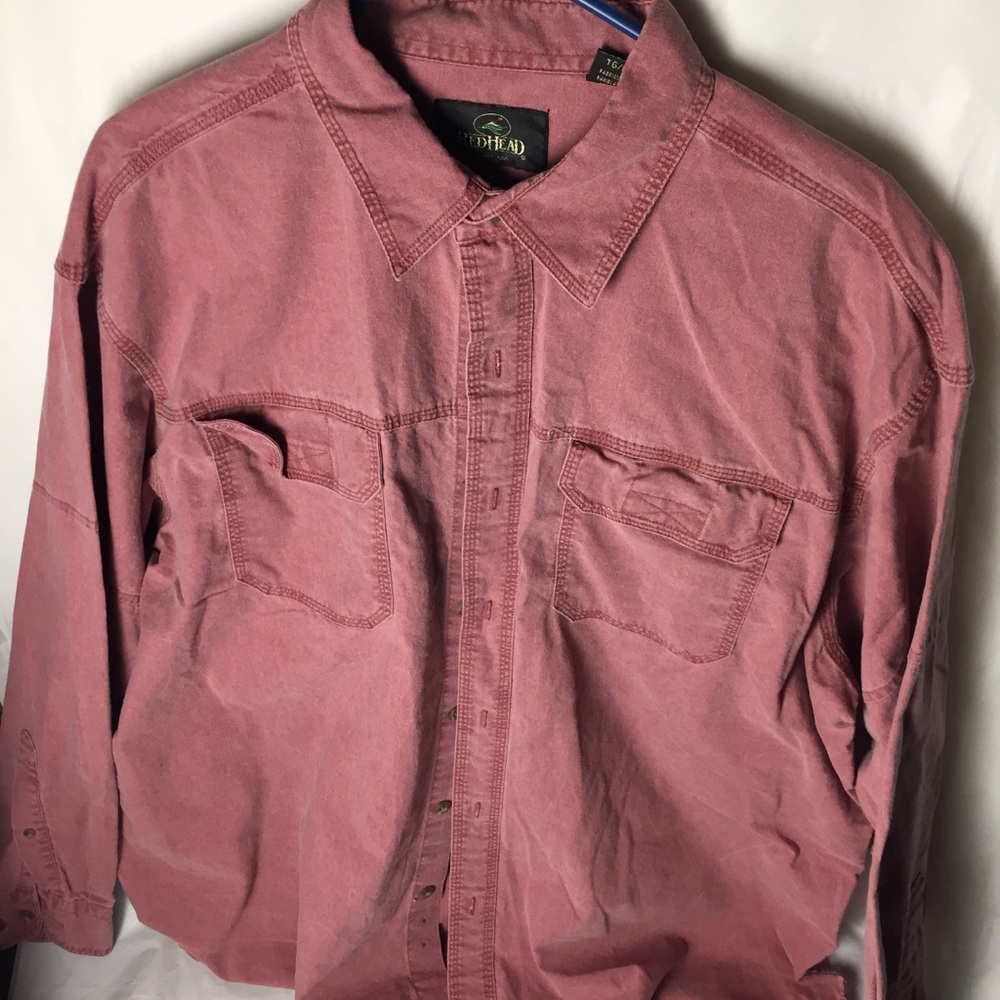 2 Red Head Mens Sz XLT Shirts 1 Long Sleeve 1 Short Sleeve Chamois Cotton
